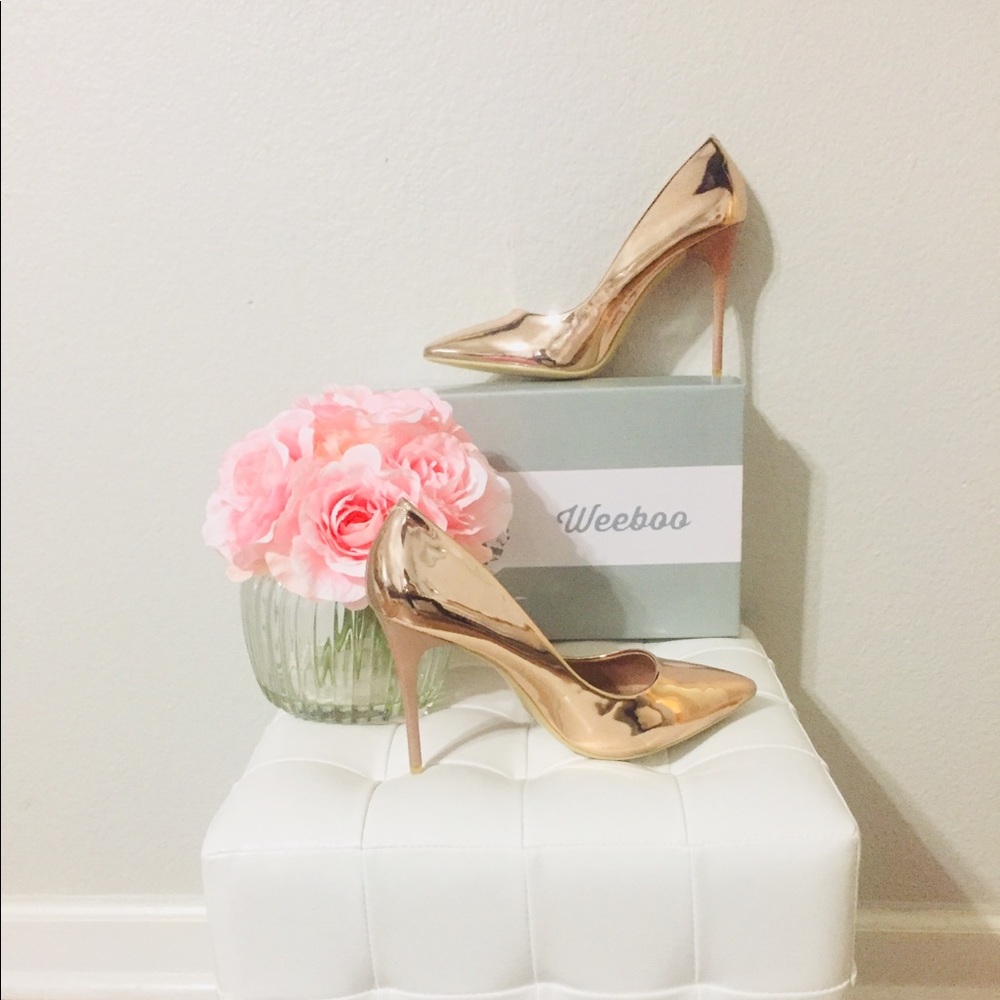 💥New Rose Gold Pointy Toe Heels